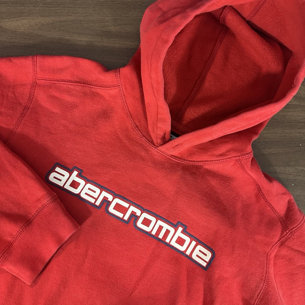 Abercrombie and Fitch Athletics VTG Y2K Red Hoodie 8 Mens Size M-L Read
